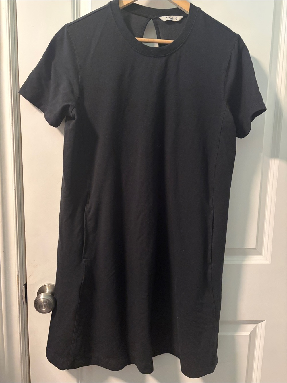 Everyday Black Short-Sleeve Tunic Dress